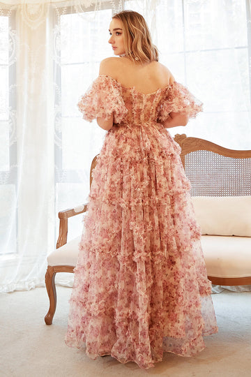 Une ligne de l’épaule fleur ivoire rouge plus robe de bal taille